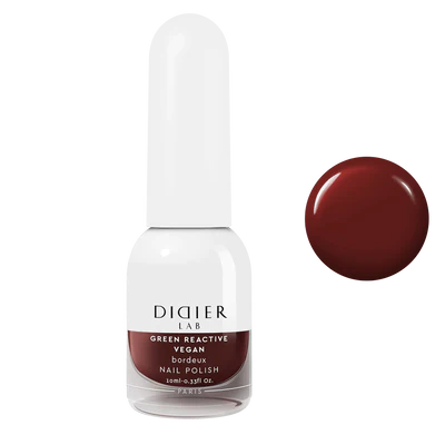 Vegan Nail Polish Green Reactive "Didier Lab" Bordeux, 10ml