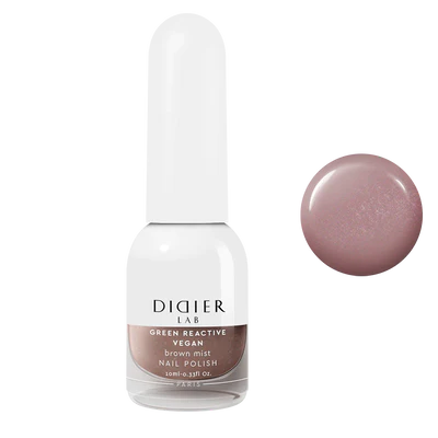 Vegan Nail Polish Green Reactive "Didier Lab" Brown Mist, 10ml