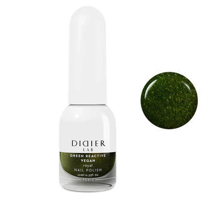 Vegan Nail Polish Green Reactive "Didier Lab" Royal, 10ml