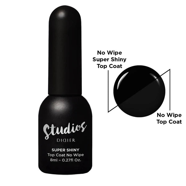 Top coat, No Wipe, Super Shiny, 8ml, "Studios Didier"